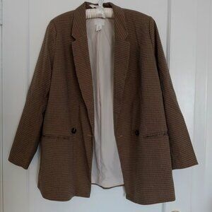 H&M Oversized Check Blazer – Size Small